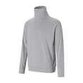 thumbnail image 2 of Cenuakty Men's Solid Color Slim Pullover, Long Sleeve Turtleneck Simple Casual Basic Tops Undershirt T-Shirt, 2 of 9