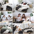 thumbnail image 6 of Black Marble Bedding 3 Piece Duvet Cover Set Queen Size, Luxury Gold White Abstract Cracks Artwork Soft Microfiber Comforter Cover with Zipper Closure & Pillowcases, FadeResistant Quilt Cover, 6 of 9