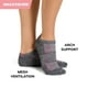 thumbnail image 3 of Calcetas para correr Skechers para mujer, paquete de 6, corte bajo, gris, talla 9-11, 3 of 6