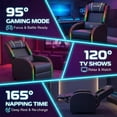 thumbnail image 5 of Furmax RGB LED Lights Gaming Massage Recliner Chair Racing Style Single Living Room Sofa Ergonomic Home Theater Seating with Massage Lumbar Support, Gray, 5 of 10