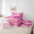 thumbnail image 6 of Manfei Kawaii Ribbon Bow Twin Bedding Sets 7-Piece for Girls Female,Bling Pink Glitter Bedding Comforter Set Microfiber,Dreamy Princess Breathable Sheet Sets,Super Cozy Room Decor,Reversible, 6 of 8