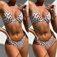 thumbnail image 2 of QLEICOM Womens Swimsuits Tummy Control Plus Size Swimsuit Coverup Bikini Leopard Set Swimsuit Two Piece Filled Bra Swimwear Beachwear Brown L, 2 of 7