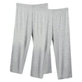 thumbnail image 2 of Annhoo 2PCS Lounge Pants for Women Plus Size Elastic Waist Loose Thin Loungewear Casual Vacation Capri Pants, 2 of 3