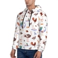 thumbnail image 2 of KLL Farm Birds Goose Print Mens Hoodie Long Sleeve Casual Pullover Hooded Sweatshirt Fashion Drawstring Hoodies with Pocket-3X-Large, 2 of 6