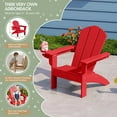 thumbnail image 6 of WestinTrends Malibu 3-Piece Kids HDPE Adirondack Chairs Set with Square Side Table and Cup Holders, Red, 6 of 13