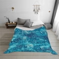 thumbnail image 2 of YFYANG Lightweight Warm Flannel Blanket, Blue Abstract Cloud Texture Throw Blanket for Bed, Sofa, Travel, Camping, 80"x60", 2 of 7