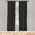 thumbnail image 4 of Ambesonne Abstract Window Curtains, Laurel Plant Silhouettes, Each 28" W x 95" L, Charcoal Grey and Pearl, 4 of 4