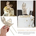 thumbnail image 3 of WHAMVOX Topper Dorado Para Pastel De Boda Con Pareja Romántica Y Rinestones, 3 of 7