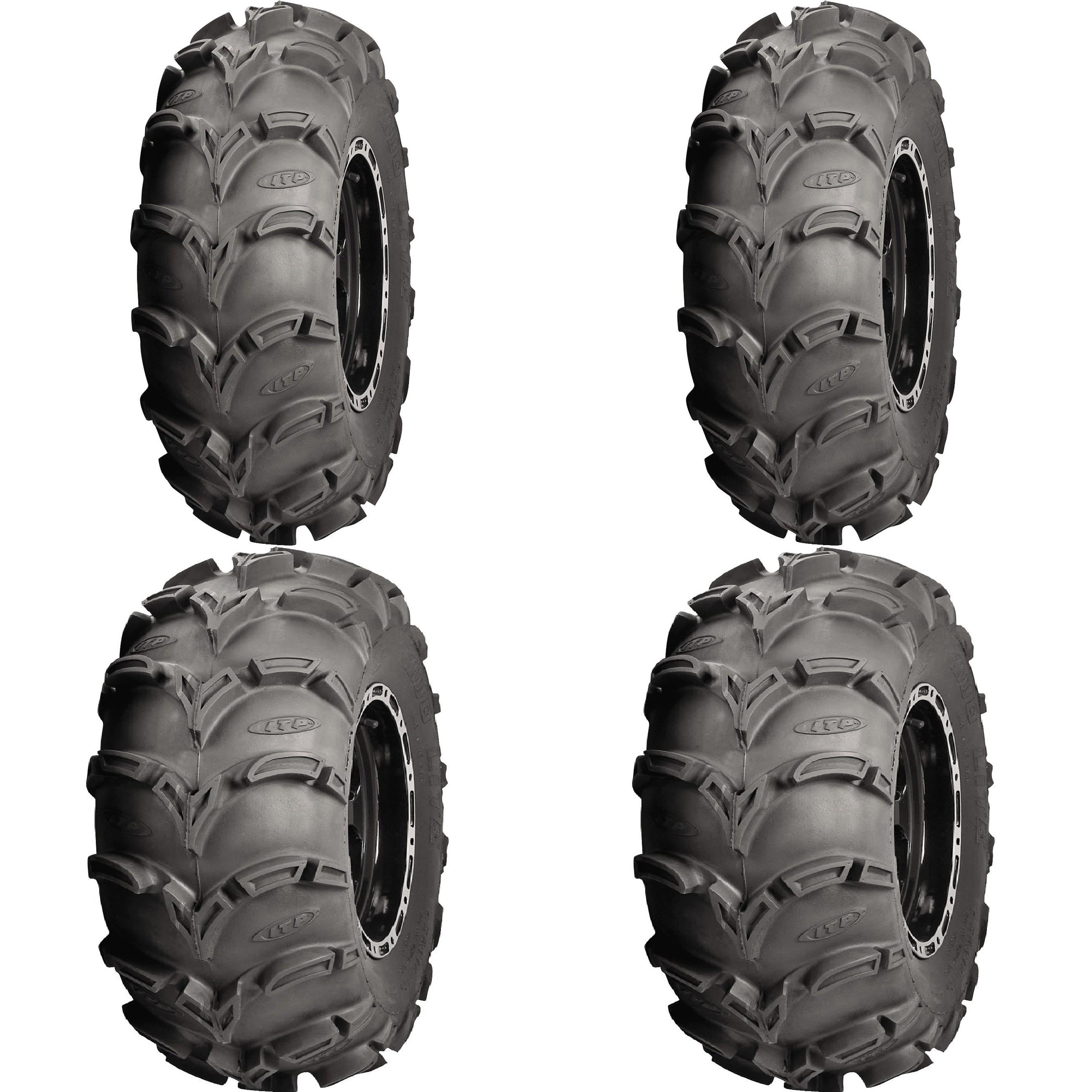 Set Of 4 Atv Itp Tires Mud Lite Xl 27x9 12 Front 27x10 12 Rear