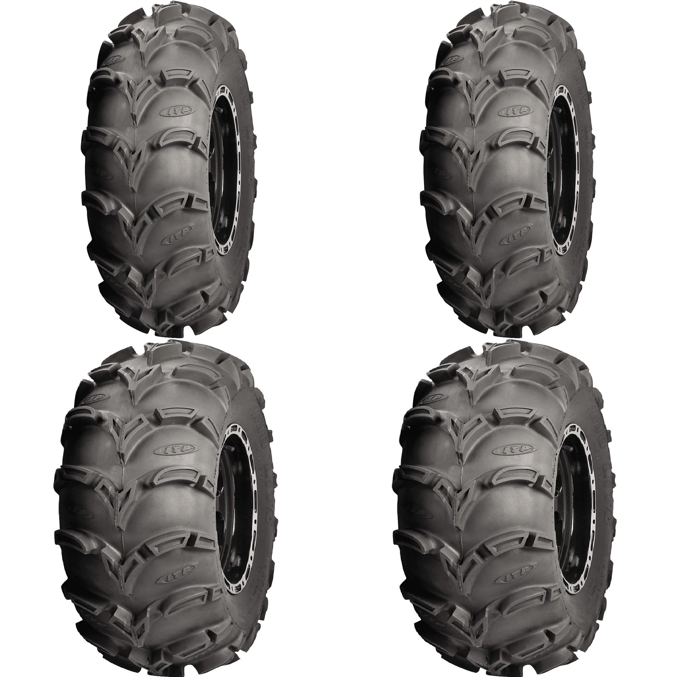 Set Of 4 Atv Itp Tires Mud Lite Xl 27x9 12 Front 27x10 12 Rear