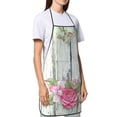 thumbnail image 4 of Yiaed Vintage Wood with Floral Print Kitchen Apron with Hand Wipe Pockets,Big Pocket,Aprons for Women with Pockets, Waterproof for Cooking Baking, 4 of 7