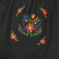 thumbnail image 6 of IBTOM CASTLE Toddler Kids Girls Mexican Dress Long Sleeve Floral Embroidery Dress Cinco de Mayo Fiesta Birthday Party Dresses 2-3 Years Black, 6 of 7