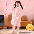 thumbnail image 2 of Cinnamoroll Sanrioed Kawaii Kids Dressing Gown Set Anime New Korean Style Cartoon Winter Girls Coral Fleece Children Night-Robe, 2 of 5