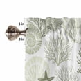 thumbnail image 5 of Half Window Curtains 24 Inches Long, Coastal Sage Green Window Treatment Curtain Drapes, Ocean Coral Starfish Shell Modern Short Curtains Tiers for Kitchen Over Sink, 27.5"x24", 2 Panels, 5 of 7