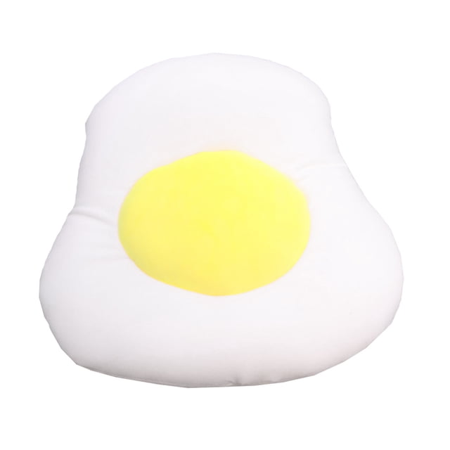 1 cojín de huevo escalfado de peluche corto, cojín decorativo para sofá, recuerdo de fiesta para casa, coche, amarillo, 30 cm