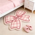 thumbnail image 4 of Pink Bow Rug,Cute Coquette Room Decor Area Rug, Ultra-Soft Fluffy Kawaii Bath Mat, Non-Slip Washable Floor Mat for Girls Bedroom, Nursery and Preppy Bathroom, 4 of 7