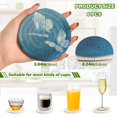 thumbnail image 5 of 6 Pcs Drink Coasters with Holder 3.94in Woven Coasters for Drinks Abstract Blue and White Butterfly Coaster Set for Protection Table, 5 of 7