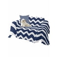 thumbnail image 2 of Navy Blue Moire Couch Cover for 2 Cushion Couch, Water Ripple Stripe Farmhouse Washable Love Seat Sofa Covers Slipcover, Throw Sofa Covers for Pets, Furniture Protector 71"x102", 2 of 9