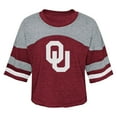 thumbnail image 2 of Girls Youth Crimson Oklahoma Sooners Sunday Friday Sleeve Stripe Jersey T-Shirt, 2 of 3