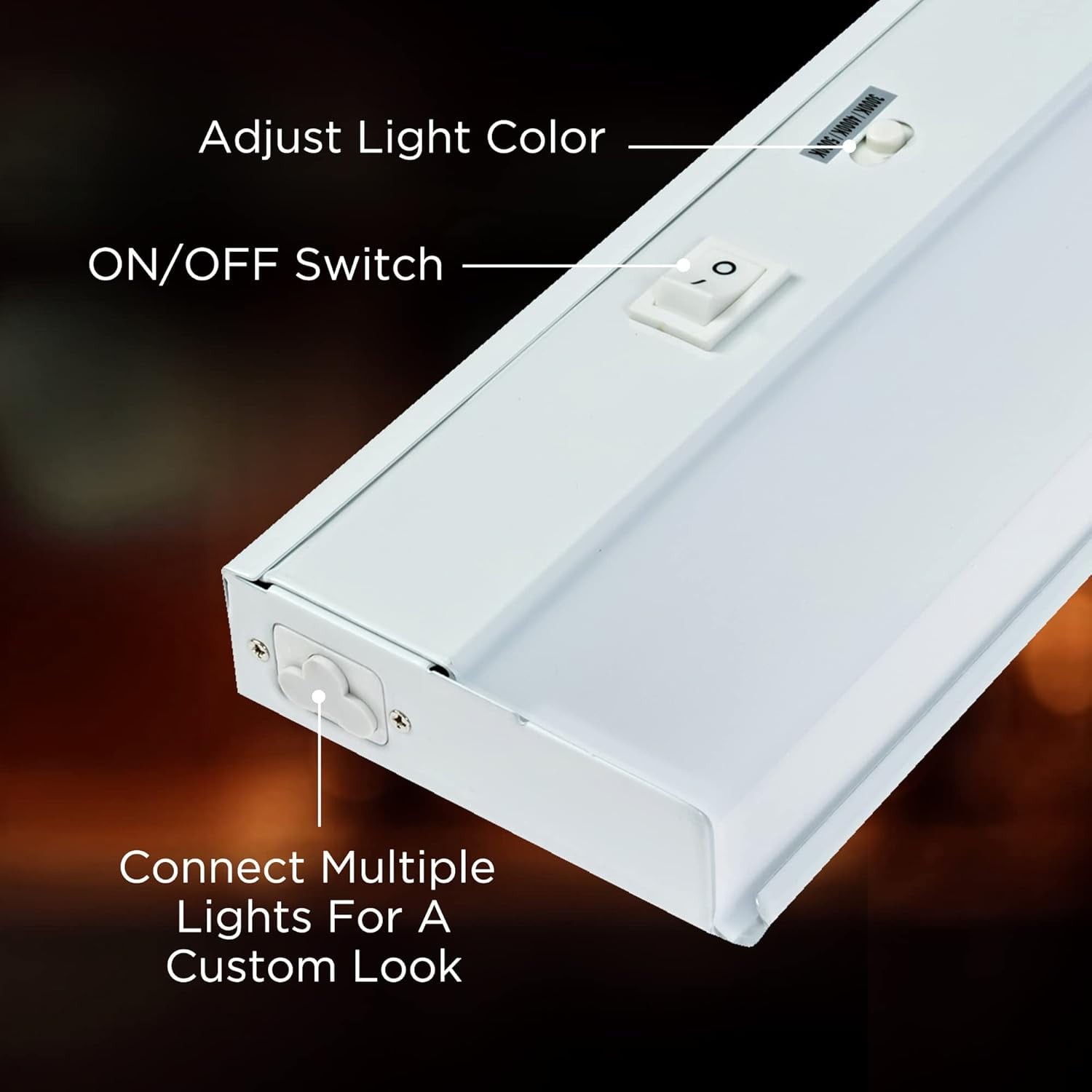 Ciata 18 in. LED Under Cabinet Lighting, Kitchen Cabinet Lighting, Hardwire/Plugin (Plugin Wire Sold Separately), Dimmable Under Counter Lights, 3 Color Settings, Linkable Under-Counter Light Fixture