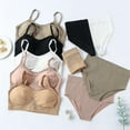 thumbnail image 6 of Xijirk Lingerie Sets for Women,Two Piece U Neck Seamless Solid Halter High Waist Bra Fashion Underwear Bra Set for Comfortable Lounge and Nightwear,Lingerie Sets,Beige,L, 6 of 9