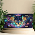 thumbnail image 6 of 1 Pcs 2D Flat License Plate Covers & Frames, Wolf in Cosmic Space For Decorative Front, Waterproof For Decoration Aluminum License Plate Covers & Frames Cover For Men Women, 12" X 6", 6 of 7