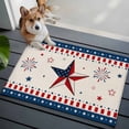 thumbnail image 4 of Rectangle Area Rug 2x3ft, USA Flag Stars Independence Day Fireworks Non-Shedding Washable Area Rug, Thin Blue Line Red Stripe Retro Cotton Non Slip Low-Profile Rugs for Bedroom Dining Room, 4 of 9