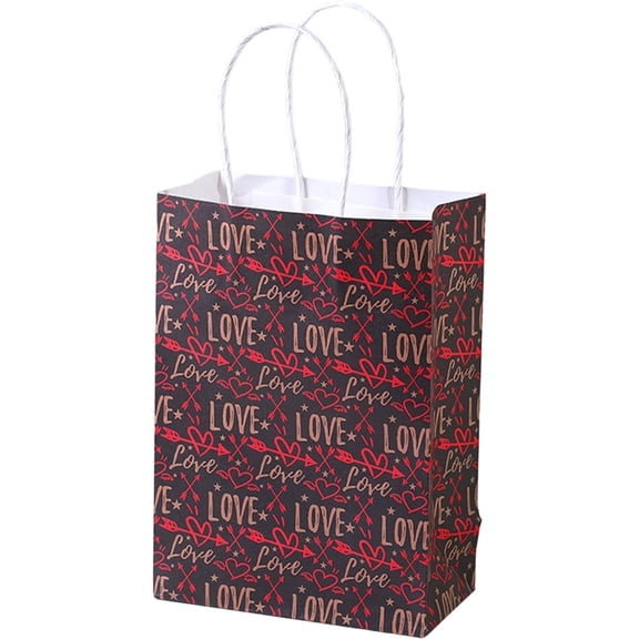 Gnwei 1Pcs Valentine's Day Tote Bags Bulk with Handle Heart Reusable Treat Gift Bags Non Woven Gift Wrap for Valentine's Day Wedding Birthday Party Favor Supplies
