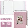 thumbnail image 2 of Pink Linen 4×6 Insert Photo Album, 100-Page Single-Pocket Picture Organizer for Travel, Events & Memory Storage, 2 of 6