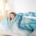 thumbnail image 4 of Manfei Aesthetic Geometric Art Full Size Comforter Sets,Abstract Marble Texture Bedding Comforter Set,Blue White Bedding Sets For Children,Lightweight Room Decor,3-Piece, 4 of 8