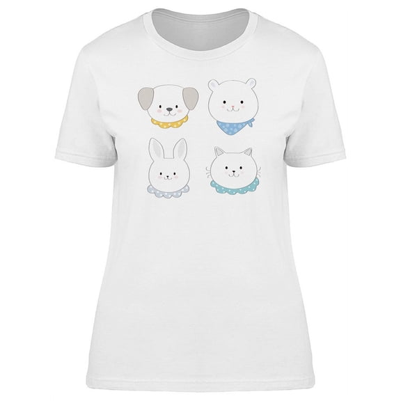 Cute Frame Animals Doodle Set T-Shirt Women -Image by Shutterstock, Female Small
