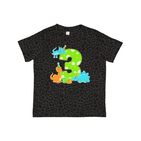 

Inktastic Dinosaur Party-Third Birthday Gift Toddler Boy or Toddler Girl T-Shirt