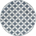 thumbnail image 3 of 8ft Round Water Resistant, Large Indoor Outdoor Rugs for Patios, Front Door Entry, Entryway, Deck, Porch, Balcony | Outside Area Rug for Patio | Blue, Geometric | Size: 7'11'' Round, 3 of 6