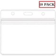 thumbnail image 2 of Horizontal Badge Holders Sealable Waterproof Clear Plastic Name Tag ID Card (10PCs), 2 of 4
