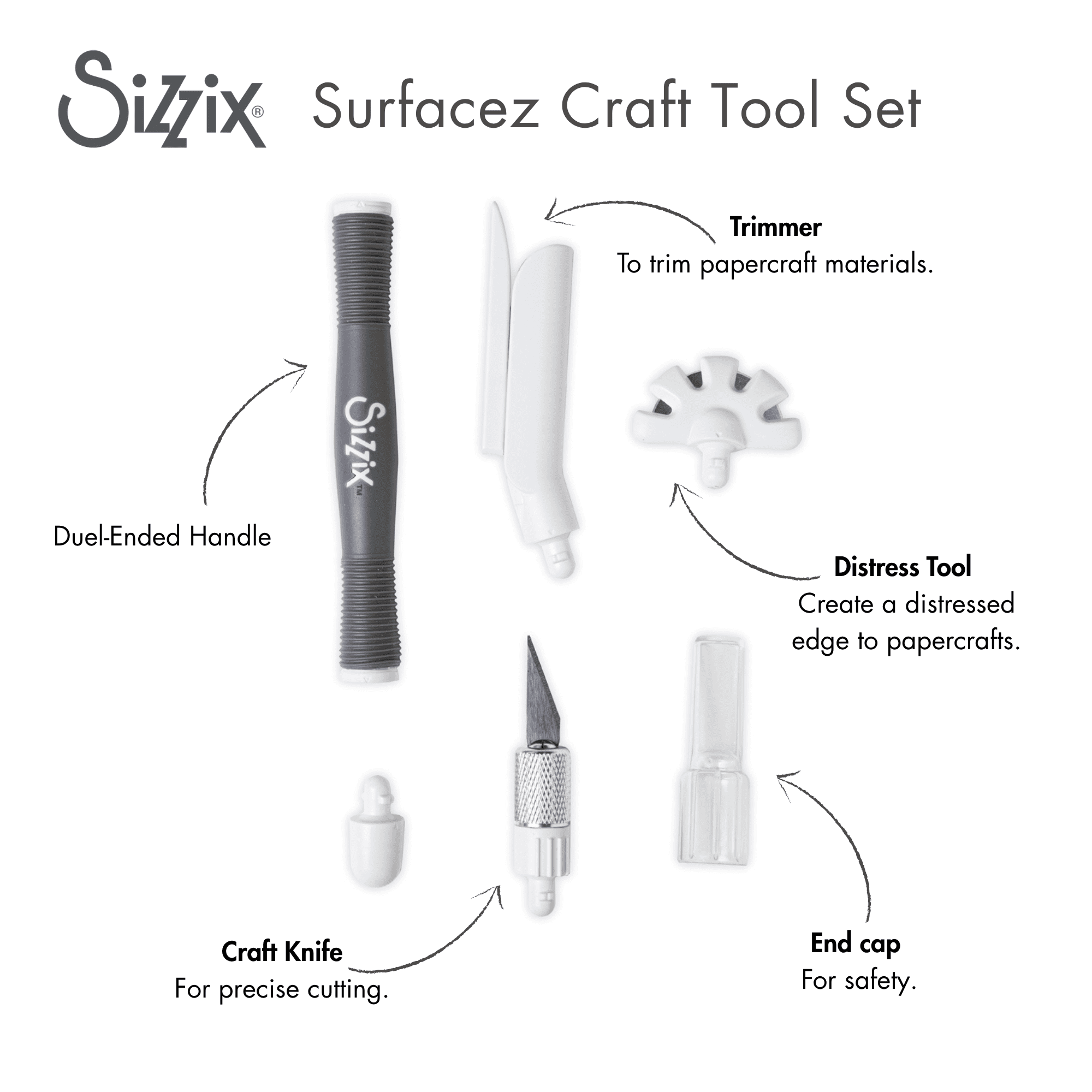 Sizzix Craft Knife and Trimmer Multi Tool, Dual Headed