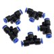 thumbnail image 1 of 5 unids Plástico T-Junction Accesorios neumáticos AIR 3 VÍAS Conector de ajuste de la junta rápida Conector Neumático PE4 / 6 / 8/10/12/14 / 16mm Manguera de tubos, 1 of 7