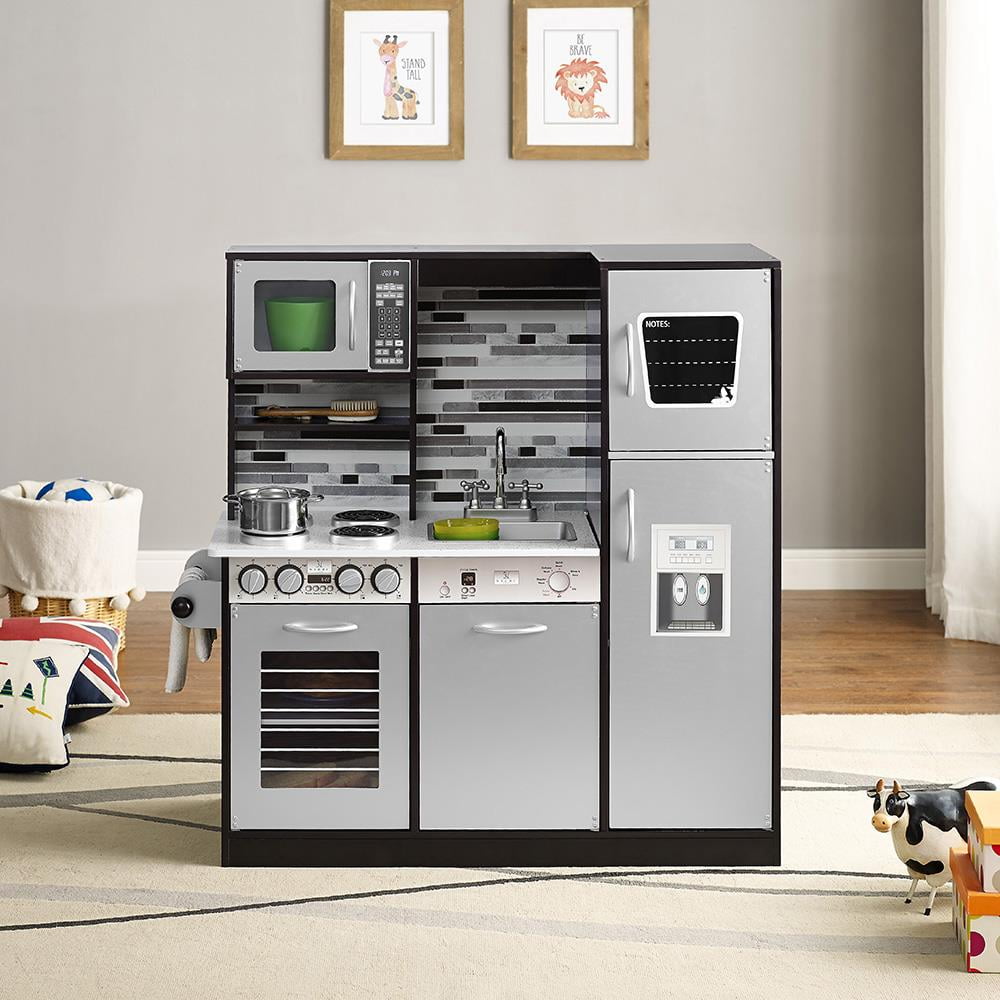 Kitchen Playset For Girls Pretend Play Refrigerator Toy Cooking Set Toddler Kids 