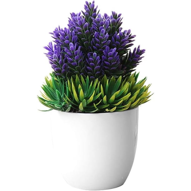 Zhuge Bonsái artificial, flores artificiales para decoración, decoración con plantas artificiales, plantas falsas para decoración de sala de estar, oficina, hotel morado