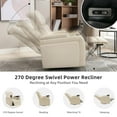 thumbnail image 6 of Harper & Bright Designs PU Power Recliner for Adults, Swivel Home Theater Recliner with Cup Holder, Surround Sound and Tray Table, 6 of 20