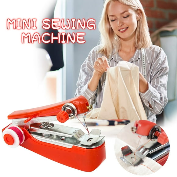 RXIRUCGD Room Decor Gifts Portable Needlework Cordless Mini Hand-Held Clothes Fabrics Sewing Machine
