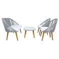 thumbnail image 3 of SAFAVIEH Halcott Outdoor Patio 4 Piece Conversation Set, Grey/White, 3 of 12