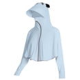 thumbnail image 4 of Bovxnpu Boys Girls Tops Lightweight Long Sleeve Zip Up Hoodie Jacket, Girls Thin Zip-Up Hoodie Sun Protection Jacket Hooded Shirt Pockets Running Outdoor Free Size, 4 of 8