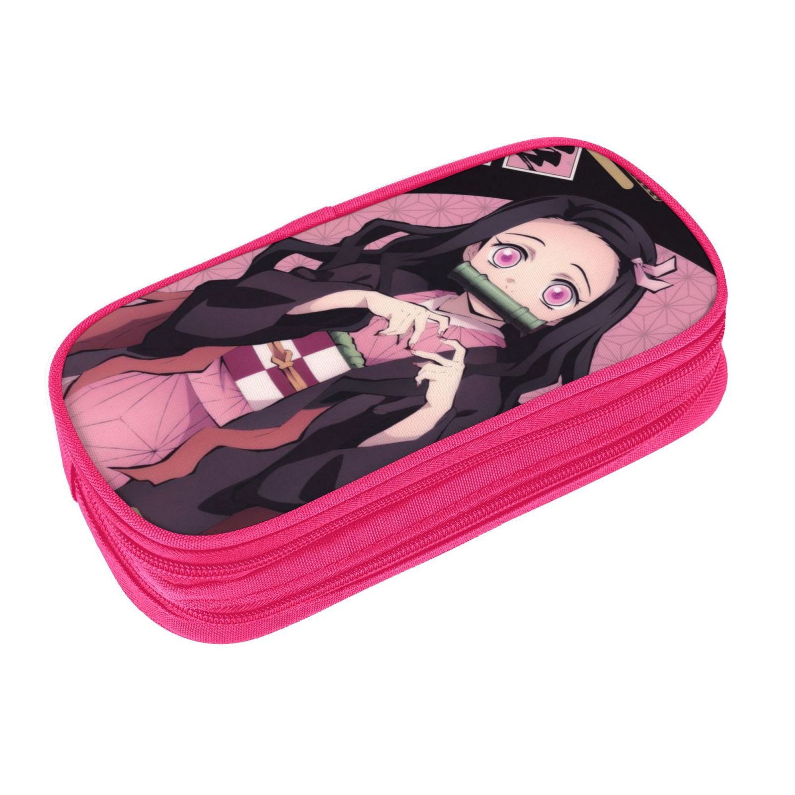 Kamado Nezuko Pencil Case Large Capacity Pencil Pouch Pen Bag Office Stationery Organizer Travel Makeup Bag Pink