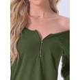 thumbnail image 5 of DARING DIVA Long Sleeves Pullover Solid Round Neck Pajama Tops XS Green, 5 of 5