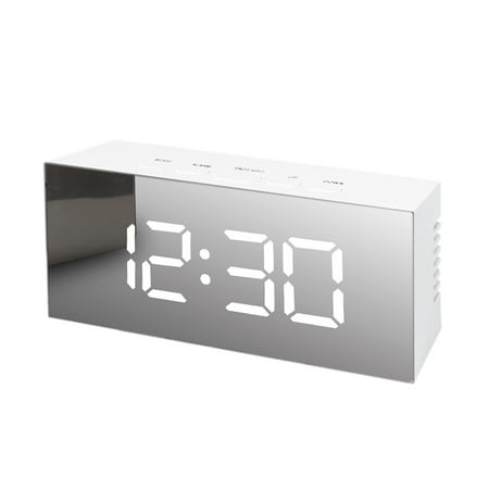Matoen Small Digital Alarm Clock for Bederoom, Large Big Numbers Display with Brightness Dimmer, Electric Bedside Desk Clock, Adjustable Alarm Volume, 12/24Hr, Snooze
