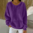 thumbnail image 2 of Sweaters For Women Hoodless Sweatshirt Double Fuzzy Fleece Soft Winter Crew Neck Pullover Hoodie Long Sleeve With Pockets Cozy Casual Tops For Fall And Winter 2Xl Womens Sweaters, 2 of 4