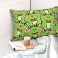 thumbnail image 4 of Yiaed Cute Green Frog Print Brushed Microfiber Envelope Pillowcases, Standard,Envelope Closure Pillow Cases(No pillow core)-16"x24", 4 of 6