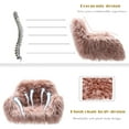 thumbnail image 5 of Wubio Fluffy Office Desk Chair, Faux Fur Modern Swivel Armchair with Wheels, Soft Comfy Fuzzy Elegant Accent Makeup Vanity Chairs for Women Girls, Home Living Dressing Room Bedroom, Pink, 5 of 9