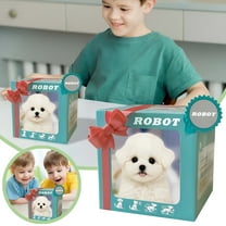 BESTSKY Robot Puppy That Acts Like a Real Dog, Robotic Puppy Dog Realistic, Robot Puppy Realistic Dog, tóy Dogs Walking and Barking, Real Life Pets for kids Ages 2-5,Birthday gifts,D#White