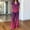 Hot Pink plus size matching sets a1, variant on Cagogo Women Plus Size 2 Piece Outfits Summer Vacation Set Loose V Neck Short Sleeve Tshirt Wide Leg Pants Casual Cruise Travel Lounge Tracksuits Boho Gradient Matching Sets, Purple XL